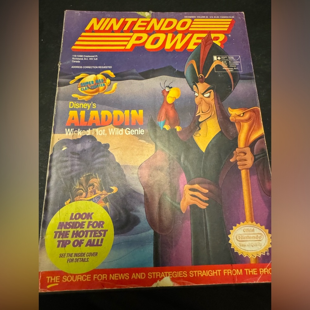 Nintendo power volume 55 - Aladdin w mega man x poster